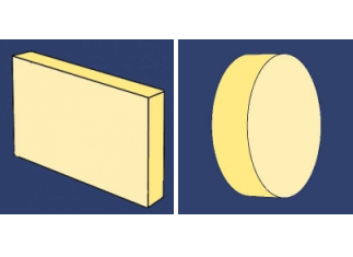 IR抛光硫化锌(ZnS)前视红外FLIR窗片 1.0-13um (淡黄色圆形/楔形/矩形窗口片)