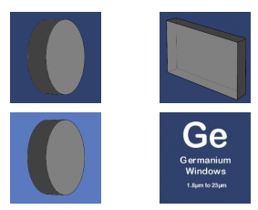 IR抛光 锗(Ge)窗片 1.8-23um (圆形/矩形/楔形/AR/DLC增透膜窗口片)