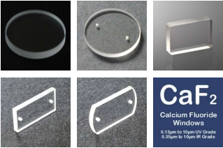 IR/UV/拉曼级抛光氟化钙(CaF2) 窗片 0.13-10um (圆形/楔形/矩形/打孔窗口片)